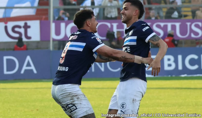 Daniel Gonzalez de Universidad Catolica festeja ante Colo Colo
