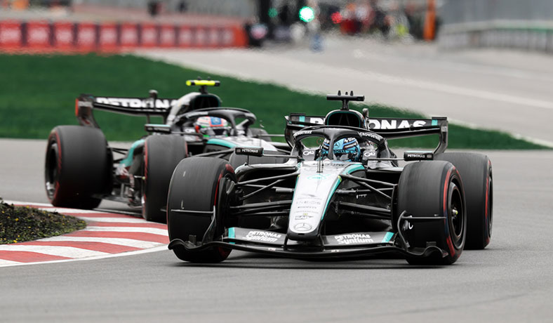 George Russell y Kimi Antonelli en el GP de Canada