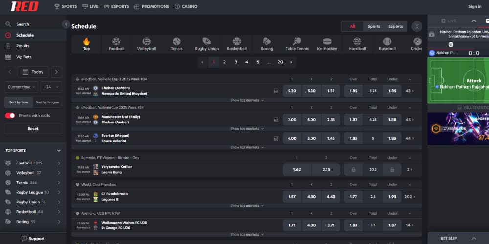 1RedBet mercados