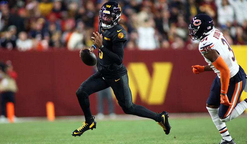 Jayden Daniels de Washington Commanders ante Chicago Bears