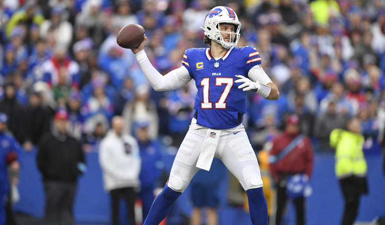 Josh Allen en juego de los Bills en la temporada regular de NFL