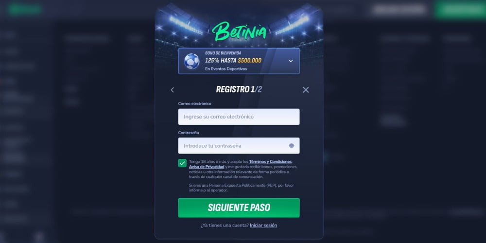 Betinia casino registro