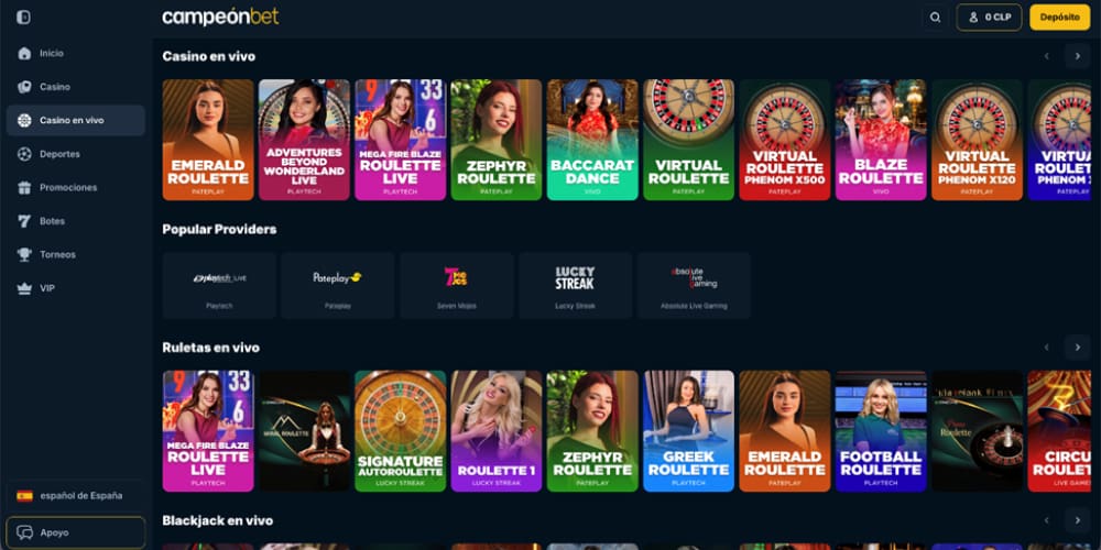 Campeonbet casino juegos en vivo